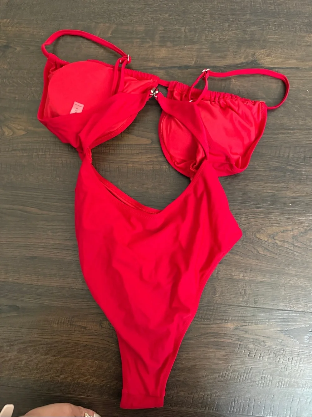 Women’s Red Cutout One-Piece Swimsuit - Stylish Beachwear